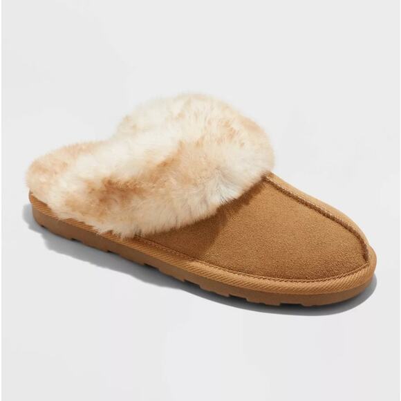 Stars Above  Women's Chandra Scuff Slippers Slip On Fur -  Brown Size 11 - Picture 1 of 4